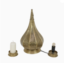 Orientalische Lampe Monza Gold 2 in1 Tischlampe Kerzenhalter | Standard