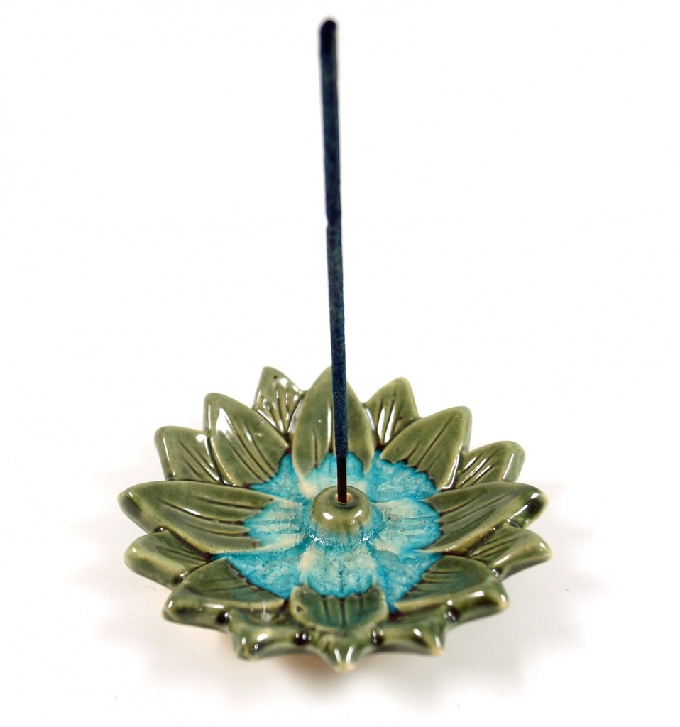 Räucherstäbchenhalter Lotus aus Keramik zweifarbig  Ø10 cm