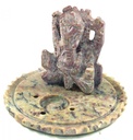 Speckstein Räucherstäbchenhalter - Ganesha - 5x6x6 cm Ø6 cm