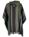 Poncho Hippie chic, Ethno Poncho, Andenponcho - grün/schwarz 