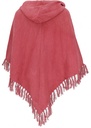 Einfarbiger Poncho Boho chic, Andenponcho aus Baumwolle - rot 