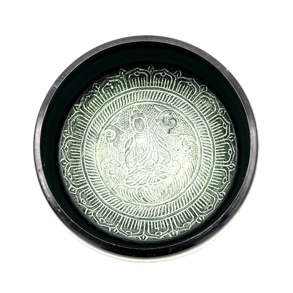 Erdpulver-Klangschale – Mandala-Buddha – 16 cm