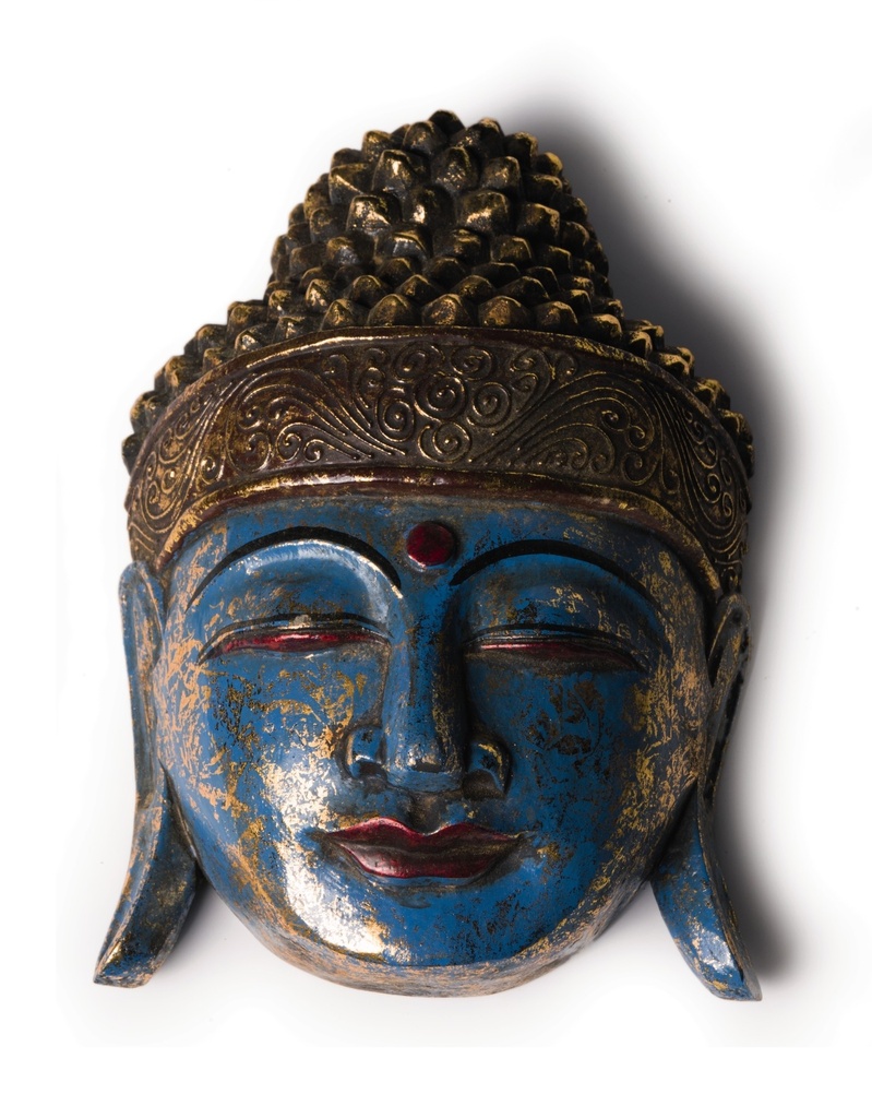 Buddha-Maske blau antique