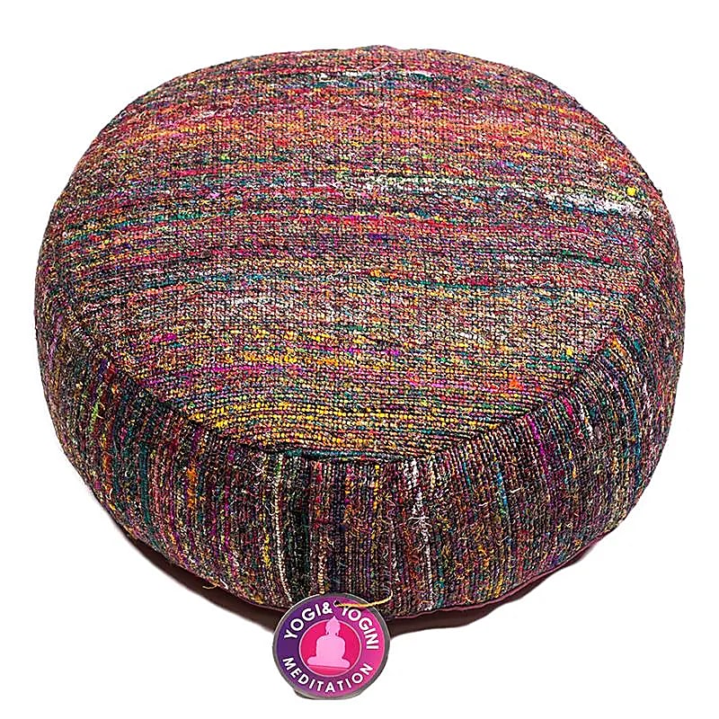 Meditationskissen Vintage Seide mehrfarbig -- 33x17 cm