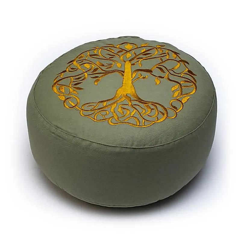 Meditationskissen Baum des Lebens Baumwolle BIO (OCS) -- 33x17 cm; ±2300 g