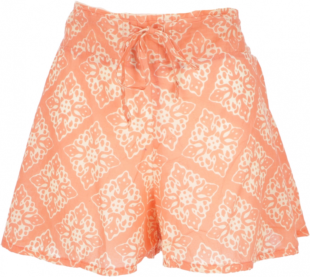 Leichte Pantys, Baumwoll-Print Shorts - orange