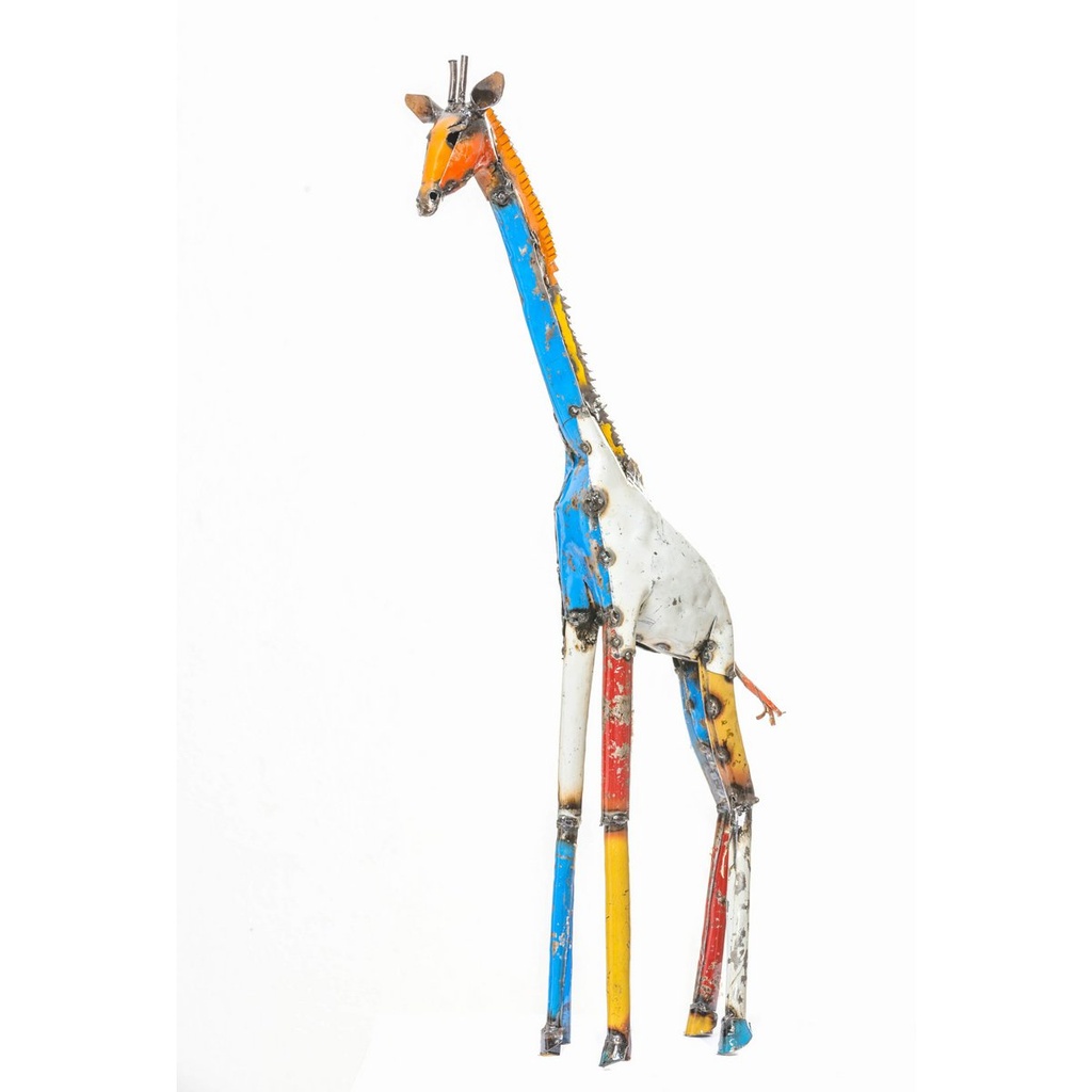 MITTELBUNTE GIRAFFE AUS METALL