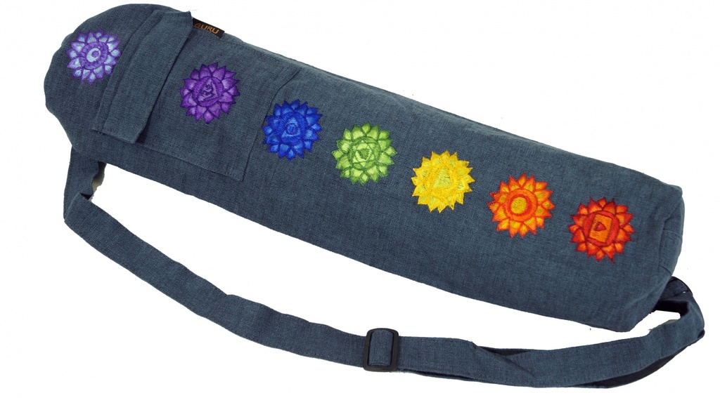 Yogamatten-Tasche 7 Chakra - taubenblau - 65x15x15 cm Ø15 cm