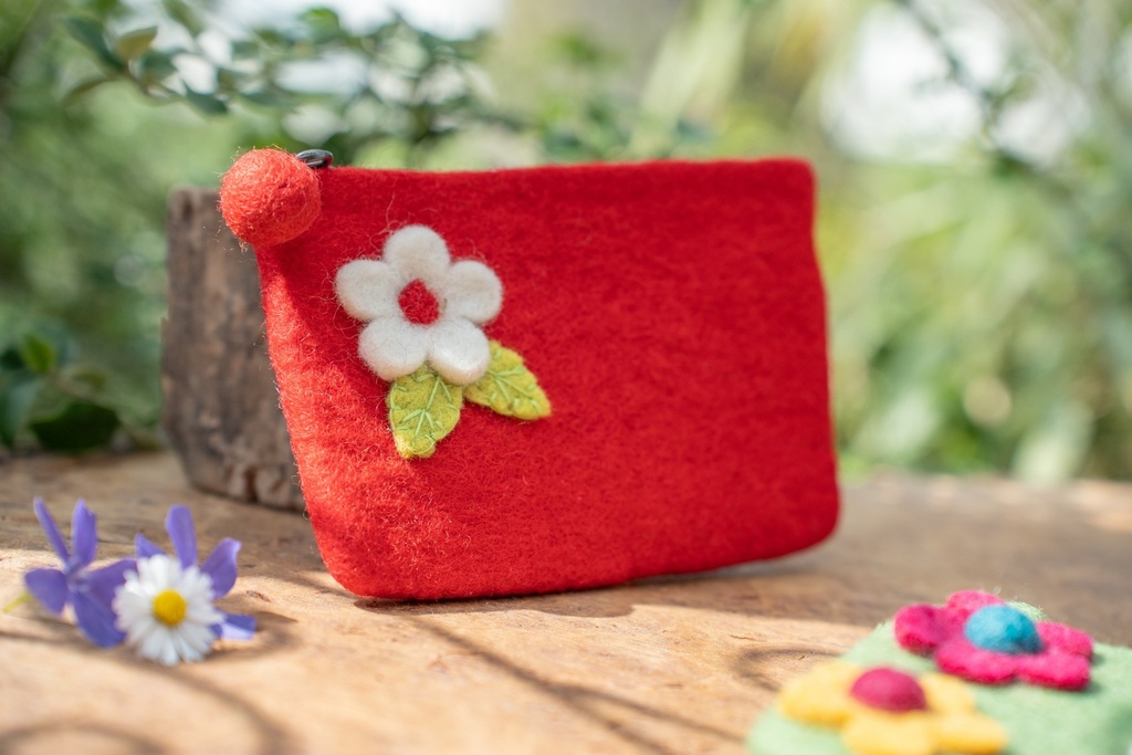 Filz-Etui 'Blümchen' mit Zipper