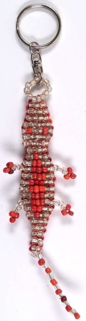 Perlen Schlüsselanhänger Krokodil - 12x4x1 cm