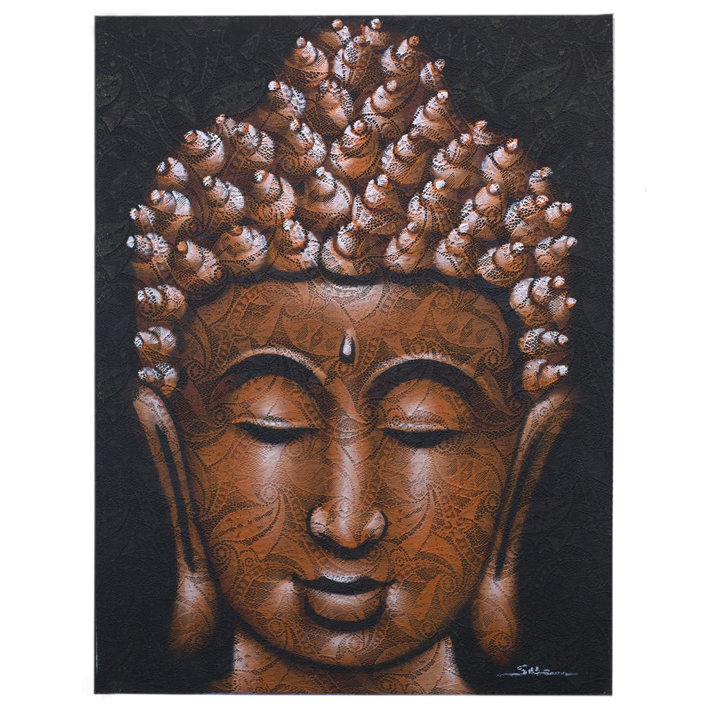 Buddha Gemälde - Kupfer - Brokatdetail 80x60x3cm (Kopie)