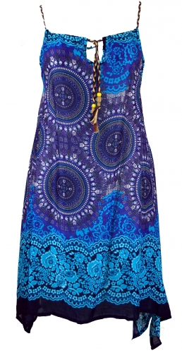 Boho Mandala Midikleid, Trägerkleid, Strandkleid für starke Frauen - türkis/blau