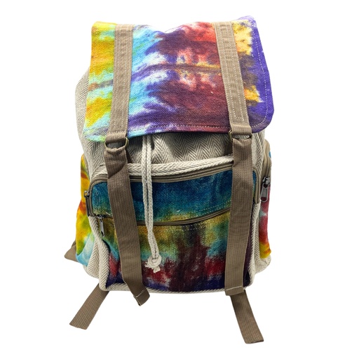 [HempB-32] Großer quadratischer Rucksack aus Tiedye-Hanf