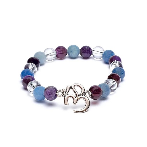 [12537] Mala/Armband Amethyst/ Aventurin/ Bergkristall OM -- 0.8cm