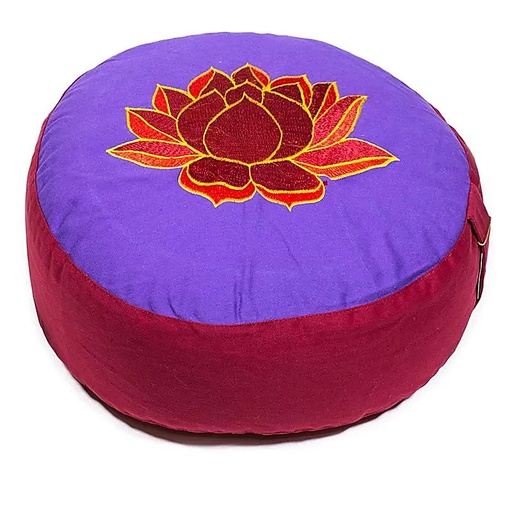 [8017] Meditationskissen Lotus violett/rot/orange -- 33x17 cm