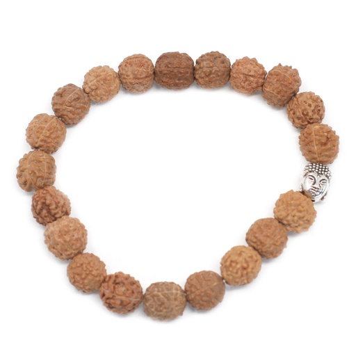 [rudr-06] Rudraksha Buddha Armreif Mala - Natur