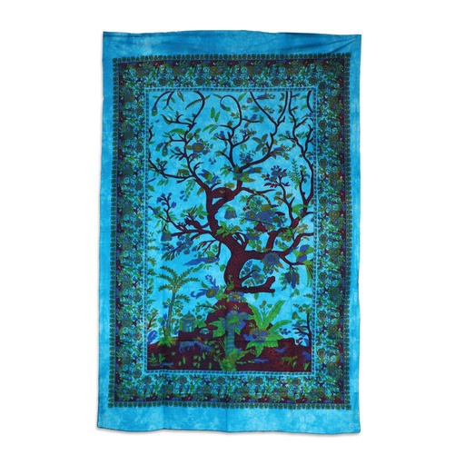 [168075] Tuch Lebensbaum blau/multi 213x137cm