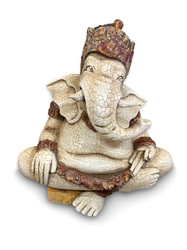 [163805] Ganesha cracked wß 19x10x21cm