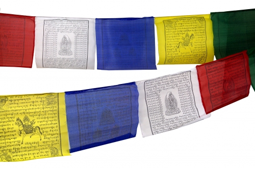[G14593_5] Tibetische Gebetsfahne in verschiedenen Längen - 25 Wimpel/ Viskose Länge 2,80 m lang