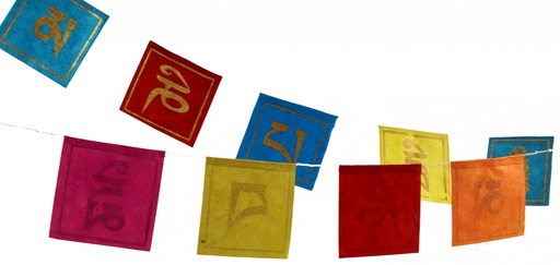[G27018_2] Gebetsfahne aus Papier 2,5 m, Buddistische Dekoration aus Loktapapier 