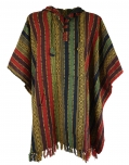 [G32999] Poncho Hippie chic, Ethno Poncho, Andenponcho - bunt 