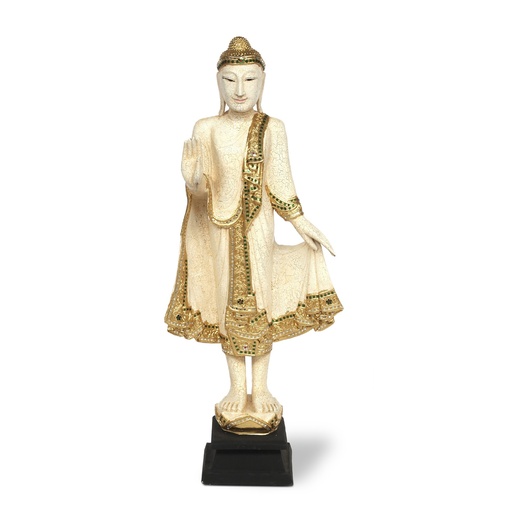 [123763] Buddha stehend, T 25 cm, B 30 cm, H 115 cm
