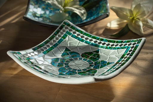 [170530S] Mosaikteller 'Lotus Leaf' S 20x20cm