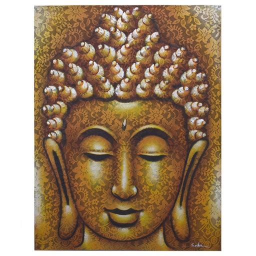 [BAP-05] Buddha-Gemälde – Goldbrokat-Detail 80x60cm