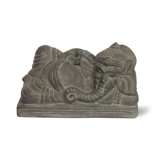 [155718] Ton-Skulptur 'Ganesha liegend' B 32 cm, H 19 cm, T 15 cm Aus Java
