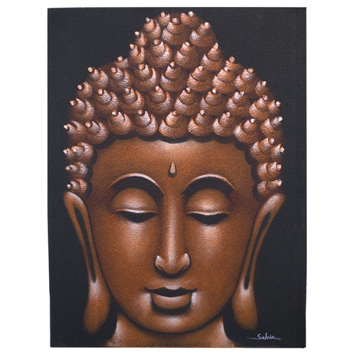 [BAP-04] Buddha Gemälde -  Kupfer - Sand-Finish 80x60x3cm