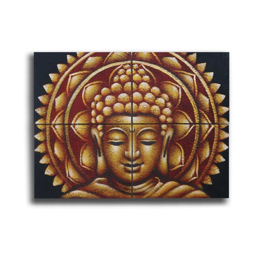 [BAP-19] Goldenes Buddha-Mandala-Brokatdetail 30 x 40 cm x 4