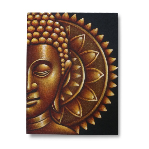 [BAP-22] Goldenes halbes Buddha-Mandala 60x80cm