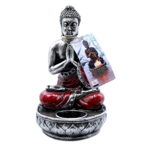 [RBud-09] Buddha-Kerzenhalter – Rot – Mittelgroß