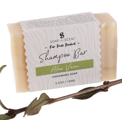 [G53888] Shampoo Bar, festes Shampoo 100 g, Fair Trade - Aloe Vera - 2,5x8,5x5 cm